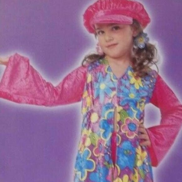 Flower Power 70's Hippie Girls Costume-Medium (10-12) - Picture 2 of 7
